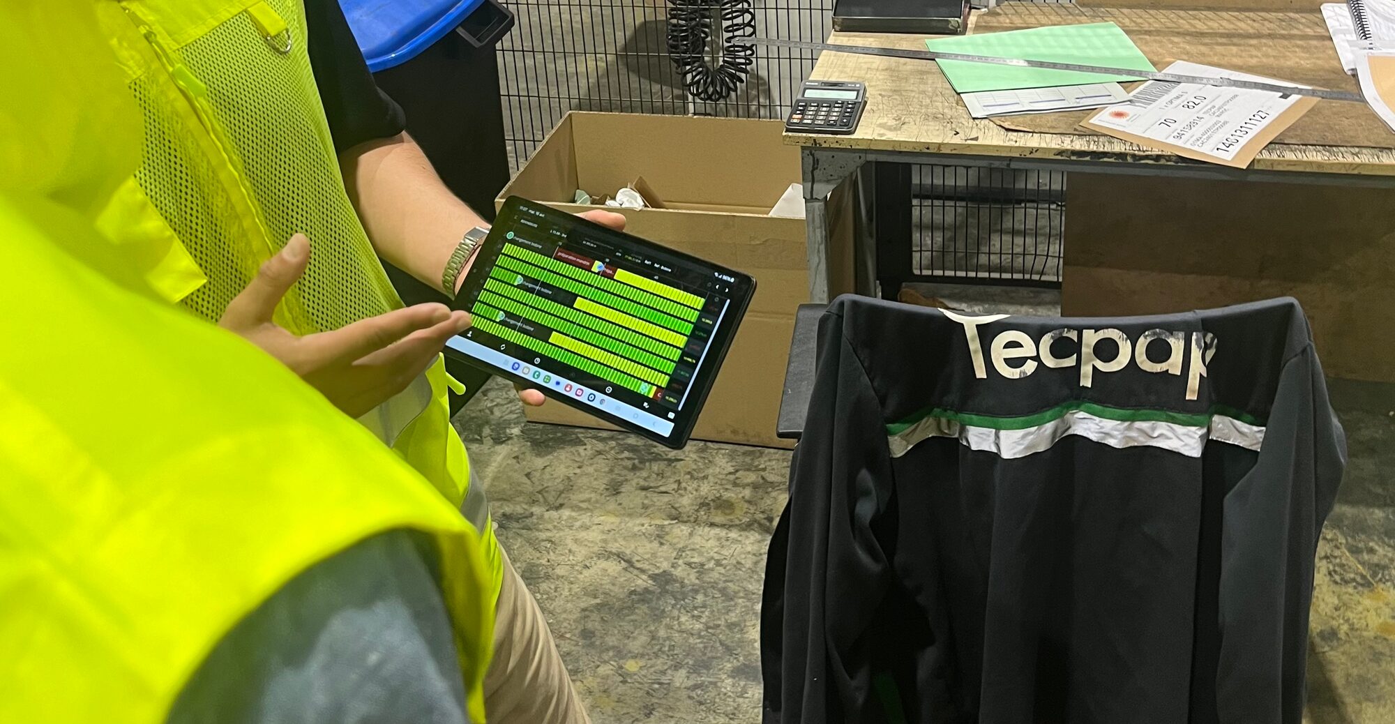 Evocon Shift View in use on a tablet at Tecpap.