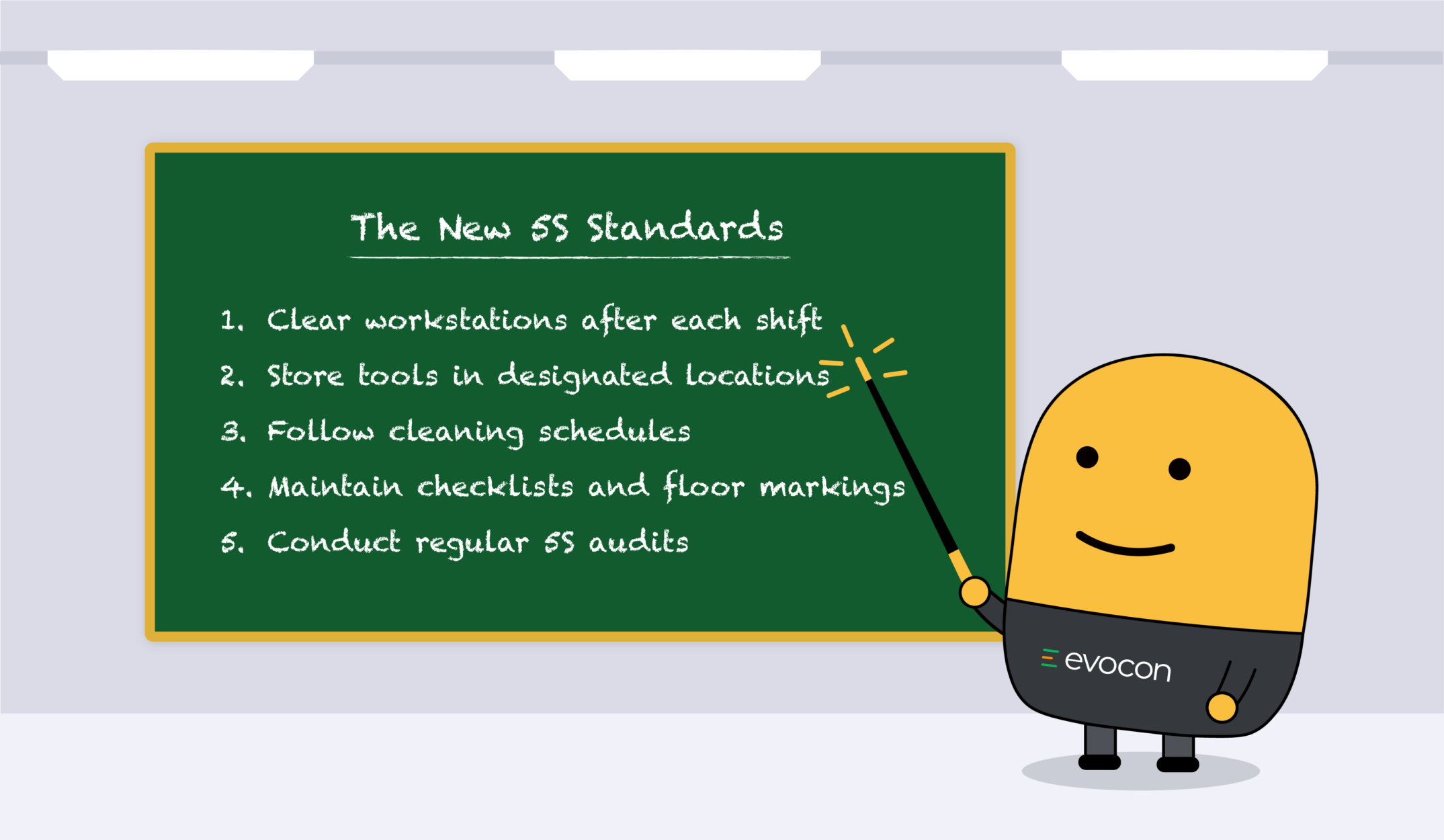 Step 4 of 5S in manufacturing - Seikatsu (Standardize)